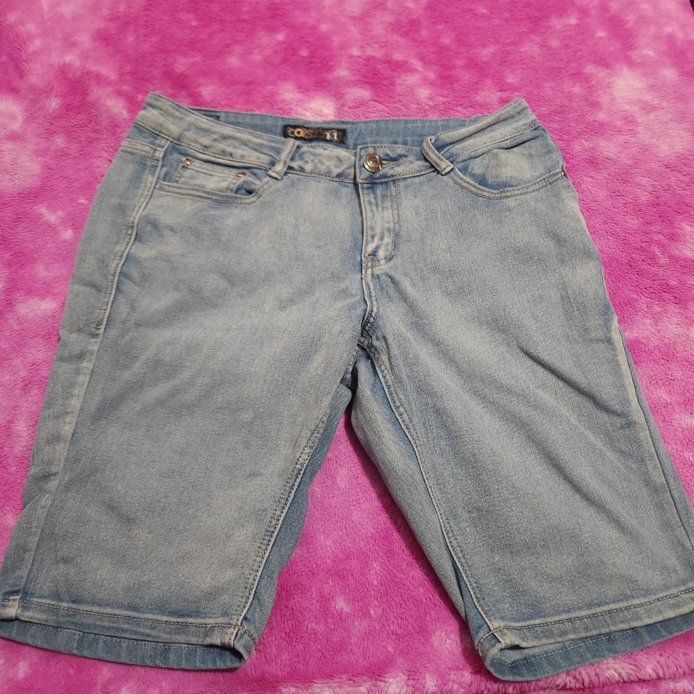 BQB Denim Shorts Women's Size 11 Blue‎ Jean Shorts 11 Inch Inseam Stretch